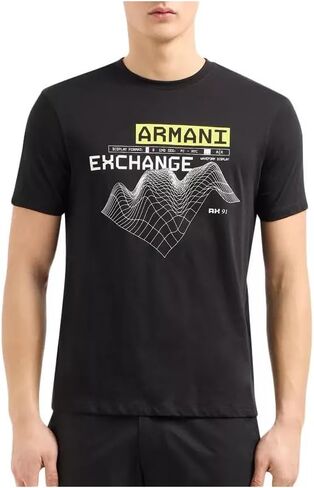 A｜X ARMANI EXCHANGE Men's Regular Fit Cotton Digital Graphic Logo Tee in Saudi Arabia