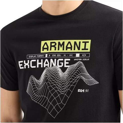 A｜X ARMANI EXCHANGE Men's Regular Fit Cotton Digital Graphic Logo Tee in Saudi Arabia