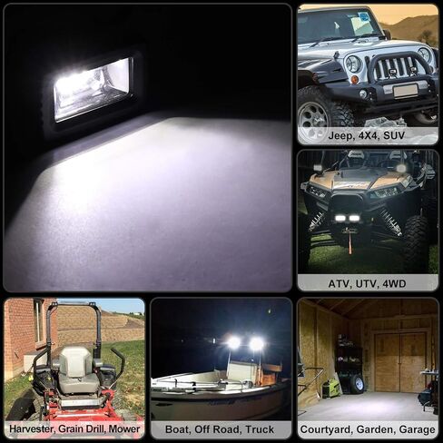 قرون Led صفراء، 2 قطعة 20 وات شريط إضاءة LED للفيضانات أضواء الطرق الوعرة أضواء القيادة الاحتياطية مصباح الضباب لشاحنة ATV UTV SUV أضواء القوارب in Kuwait