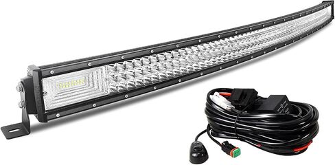 AUXTINGS 22 inch 56 cm 270W Curved LED Light Bar 7D Lens Spot Flood Combo Beam Triple Row LED Work Diving Lights for Off Road ATV AWD SUV 4WD 4x4 Pickup,12V 24V DT Connector Waterproof in Saudi Arabia