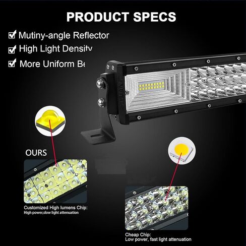 AUXTINGS 22 inch 56 cm 270W Curved LED Light Bar 7D Lens Spot Flood Combo Beam Triple Row LED Work Diving Lights for Off Road ATV AWD SUV 4WD 4x4 Pickup,12V 24V DT Connector Waterproof in Saudi Arabia