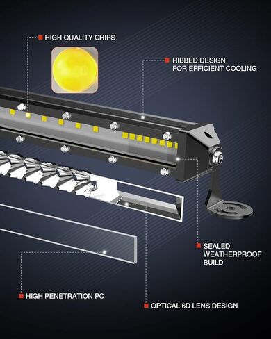 شريط إضاءة LED مقاس 11 بوصة، شريط إضاءة LED بصف واحد، مجموعة إضاءة للقيادة على الطرق الوعرة، ضوء عمل LED قطعة واحدة لشاحنة ATV، UTV، سيارات الدفع الرباعي، السيارات... in Kuwait