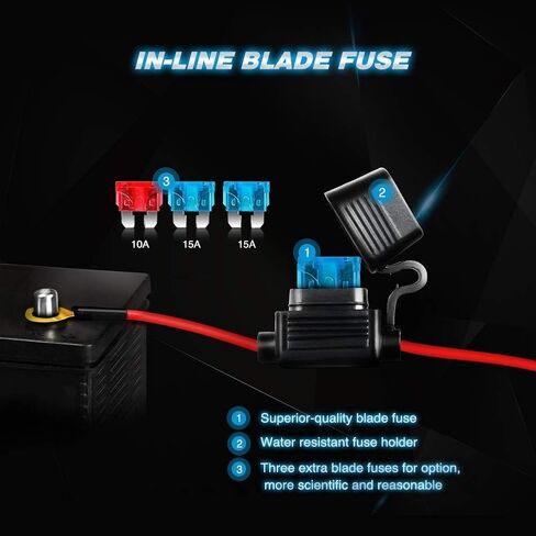 Nilight 16AWG LED Light Bar Wiring Harness Kit 2 Leads 12V On/Off 5 Pin Rocker Switch Power Relay Blade Fuse for Jeep Boat Trucks in Saudi Arabia