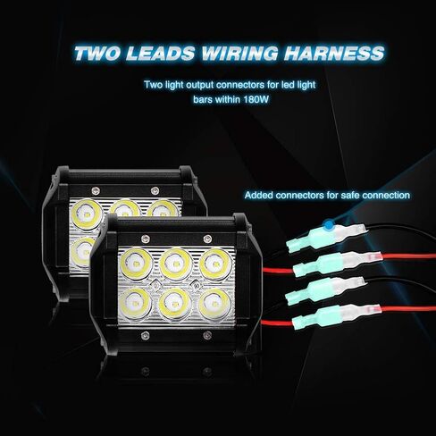 Nilight 16AWG LED Light Bar Wiring Harness Kit 2 Leads 12V On/Off 5 Pin Rocker Switch Power Relay Blade Fuse for Jeep Boat Trucks in Saudi Arabia