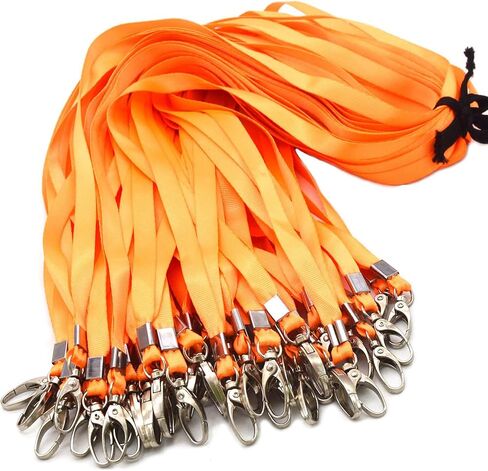 Black Lanyards Bulk Lanyards for Id Badges 50 Pack Each 17.7-Inch Lanyard Clip Woven Badge Lanyard with Clip Swivel Hooks (Black, 50) in Saudi Arabia