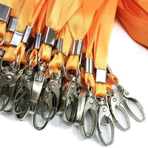 Black Lanyards Bulk Lanyards for Id Badges 50 Pack Each 17.7-Inch Lanyard Clip Woven Badge Lanyard with Clip Swivel Hooks (Black, 50) in Saudi Arabia