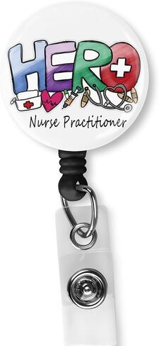 Hero Nurse Practitioner Retractable ID Card Badge Holder with Alligator Clip, Name Nurse Decorative Badge Reel Clip on Card Holders,Badge Holder,Badge Reel in Saudi Arabia
