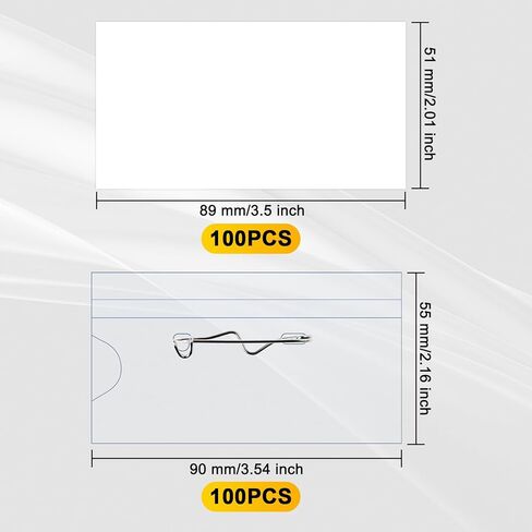 100 قطعة من حاملات شارة الاسم على شكل دبوس، علامات اسم الهوية مع مشابك، علامات الاسم، حاملات شارة الاسم، حاملات شارة الاسم الأفقية مع 100 قطعة من بطاقات الإدخال المناسبة (3.54 × 2.16 بوصة) in Kuwait