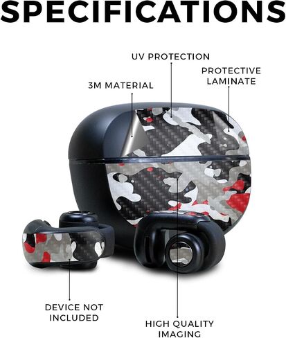 Glossy Glitter Skin Compatible with Bose Ultra Open Earbuds - Black Camo - Premium 3M Vinyl Protective Wrap Decal Cover - Easy to Apply | Crafted in The USA by MightySkins in Saudi Arabia