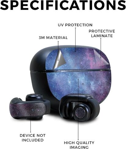 Glossy Glitter Skin Compatible with Bose Ultra Open Earbuds - Black Camo - Premium 3M Vinyl Protective Wrap Decal Cover - Easy to Apply | Crafted in The USA by MightySkins in Saudi Arabia