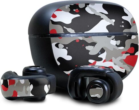 Glossy Glitter Skin Compatible with Bose Ultra Open Earbuds - Black Camo - Premium 3M Vinyl Protective Wrap Decal Cover - Easy to Apply | Crafted in The USA by MightySkins in Saudi Arabia