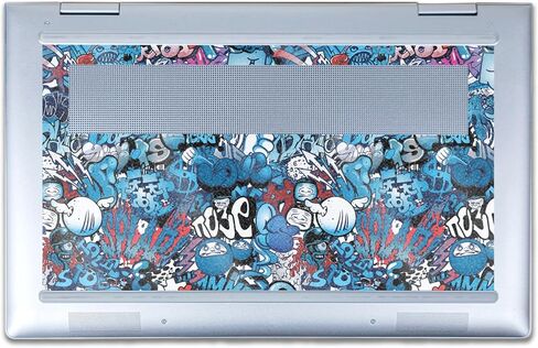 Glossy Glitter Laptop Skin Compatible with HP Envy x360 15" (2023) - Blue Meanies - Premium 3M Vinyl Protective Wrap Decal Cover - Easy to Apply | Crafted in The USA by MightySkins in Saudi Arabia