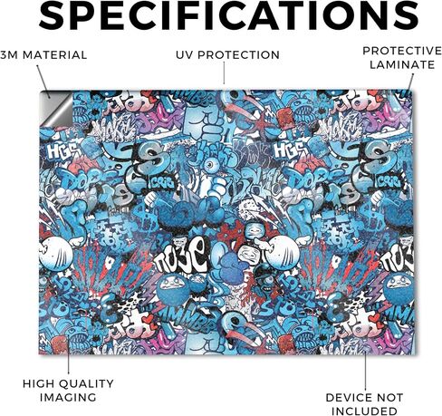 Glossy Glitter Laptop Skin Compatible with HP Envy x360 15" (2023) - Blue Meanies - Premium 3M Vinyl Protective Wrap Decal Cover - Easy to Apply | Crafted in The USA by MightySkins in Saudi Arabia