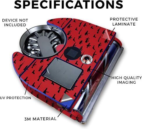 Skin Compatible with Dyson 360 Vis Nav - Guns - Premium 3M Vinyl Protective Wrap Decal Cover - Easy to Apply | Crafted in The USA by MightySkins in Saudi Arabia