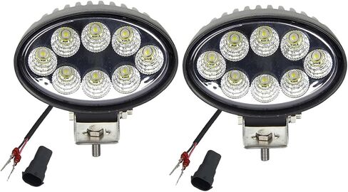 2pcs جرار أدى ضوء العمل، 12V 24W البيضاوي الكابينة ضوء LED، الزراعة الخلفية الضباب ضوء لمبة LED، IP67 مقاوم للماء متوافق مع Kubotatractor، حالة / IHCombine، Johndeerecombine الخ in Saudi Arabia