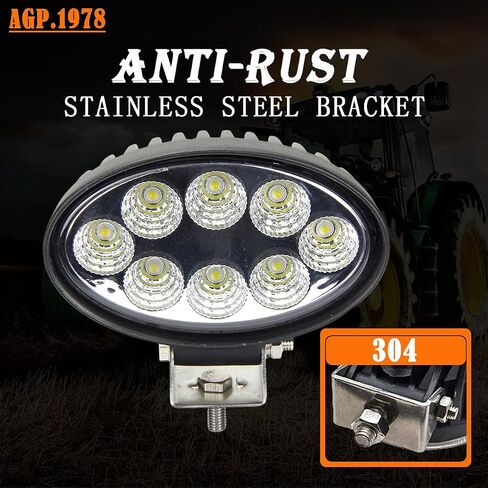 2pcs Tractor Led Work Light, 12V 24W Oval Cab LED Light, Agriculture Rear Fog Light LED Bulb, IP67 Waterproof Compatible with Kubotatractor,Case/IHCombine,Johndeerecombine etc in Saudi Arabia