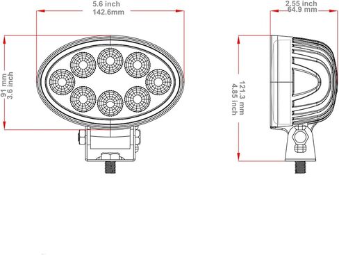 2pcs Tractor Led Work Light, 12V 24W Oval Cab LED Light, Agriculture Rear Fog Light LED Bulb, IP67 Waterproof Compatible with Kubotatractor,Case/IHCombine,Johndeerecombine etc in Saudi Arabia