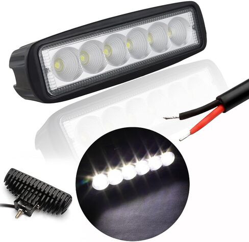 Willpower 10 قطع 6 بوصة 18 وات مصباح LED للفيضانات يعمل على الطرق الوعرة عالي الطاقة ATV 4x4 جرار على الطرق الوعرة ضوء الضباب القيادة بار شاحنة SUV سيارة IP67 مقاوم للماء والغبار والصدمات 12 فولت - 24 فولت in Saudi Arabia