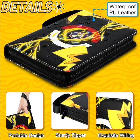 حافظة بطاقات بأربعة جيوب، حامل حافظة بطاقات تجارية يناسب 400 بطاقة مع 50 غلافًا قابلاً للإزالة، منظم تخزين حافظة كتب الألبومات لألعاب الأولاد والبنات in Kuwait