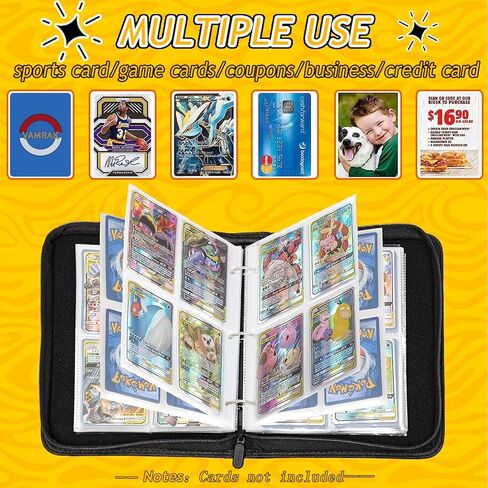 حافظة بطاقات بأربعة جيوب، حامل حافظة بطاقات تجارية يناسب 400 بطاقة مع 50 غلافًا قابلاً للإزالة، منظم تخزين حافظة كتب الألبومات لألعاب الأولاد والبنات in Kuwait