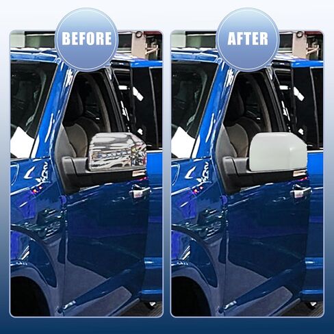 أغطية غطاء نصف مرآة علوية خارجية للسيارة من ACROPIX تناسب شاحنة بيك اب Ford F150 F-150 - عبوة من 2 Z1 أكسفورد مطلية باللون الأبيض in Saudi Arabia