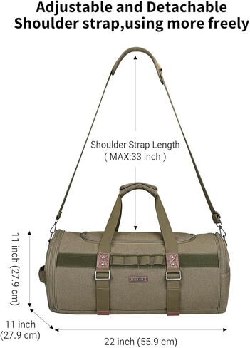 حقائب سفر من القماش الخشن من WITZMAN للرجال، حقيبة سفر كبيرة من القماش لعطلة نهاية الأسبوع طوال الليل، حقيبة من القماش الخشن مع حجرة أحذية (A8006 بني) in Kuwait