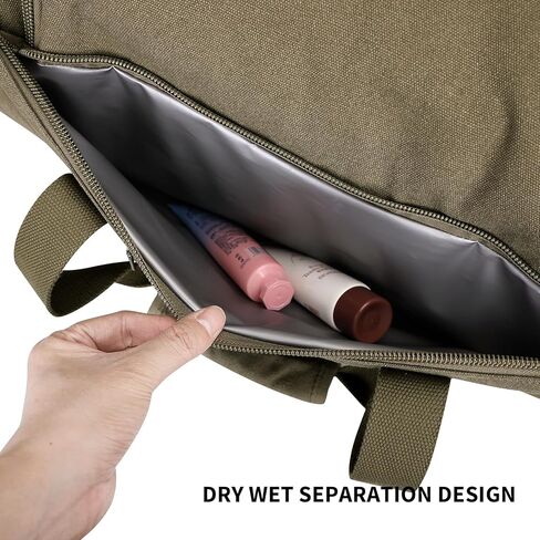 حقائب سفر من القماش الخشن من WITZMAN للرجال، حقيبة سفر كبيرة من القماش لعطلة نهاية الأسبوع طوال الليل، حقيبة من القماش الخشن مع حجرة أحذية (A8006 بني) in Kuwait