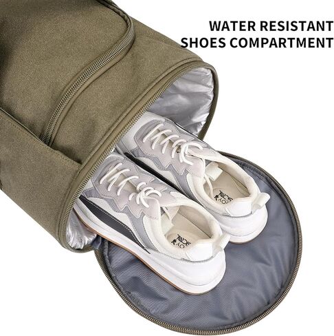 حقائب سفر من القماش الخشن من WITZMAN للرجال، حقيبة سفر كبيرة من القماش لعطلة نهاية الأسبوع طوال الليل، حقيبة من القماش الخشن مع حجرة أحذية (A8006 بني) in Kuwait