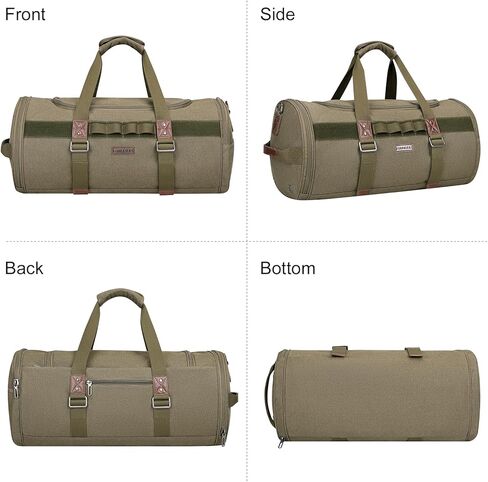 حقائب سفر من القماش الخشن من WITZMAN للرجال، حقيبة سفر كبيرة من القماش لعطلة نهاية الأسبوع طوال الليل، حقيبة من القماش الخشن مع حجرة أحذية (A8006 بني) in Kuwait