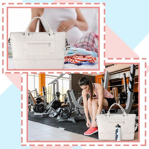 Weekender Bags for Women Travel, Carry on Overnight Bag Weekender Bag with Shoe Compartment and Wet Pocket Travel Duffle Bag with Toiletry Bag Gym Travel Versatile Luggage Bag (Black) in Saudi Arabia