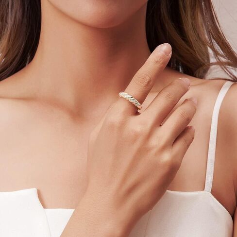 Band Rings for Women, Fashion Gold and Silver Chunky Band Rings Statement Costume Jewelry for Teen Girls Gifts for Her in Saudi Arabia