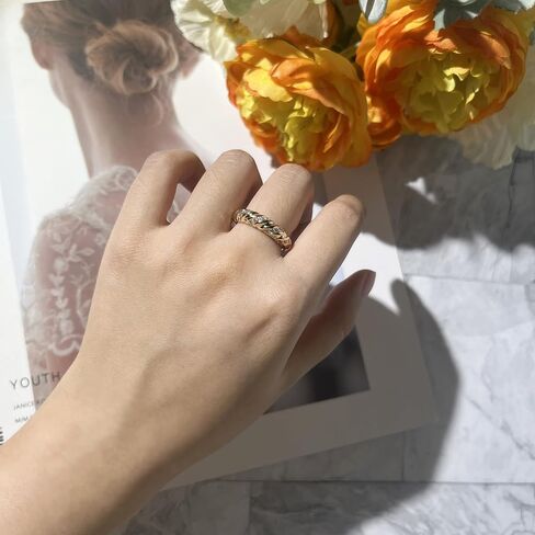 Band Rings for Women, Fashion Gold and Silver Chunky Band Rings Statement Costume Jewelry for Teen Girls Gifts for Her in Saudi Arabia
