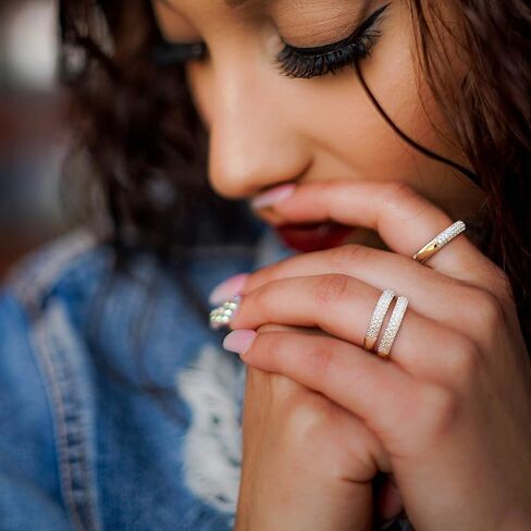 Band Rings for Women, Fashion Gold and Silver Chunky Band Rings Statement Costume Jewelry for Teen Girls Gifts for Her in Saudi Arabia