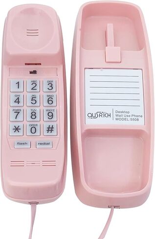 Telephone Landline Phones, TelPal Corded Home Phone, Trimline House Phone for Landline Wall Mount, Big Button Wall Phone with Flash, Redial, Ringer High/Low, Retro Phone No AC Power Required (Ivory) in Saudi Arabia