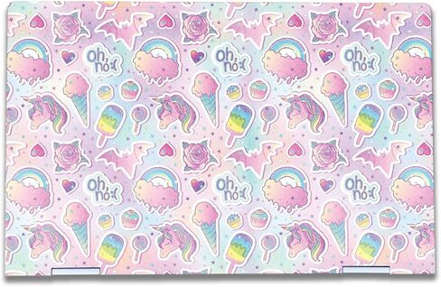 Glossy Glitter Laptop Skin Compatible with HP Envy x360 15.6" (2023) - Unicorn Popsicle - Premium 3M Vinyl Protective Wrap Decal Cover - Easy to Apply | Crafted in The USA by MightySkins in Saudi Arabia