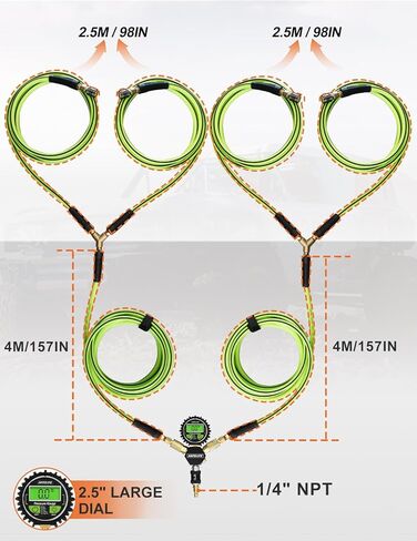 4 نظام نفخ الإطارات، 4 نظام نفخ الإطارات، نظام نفخ الهواء السريع 4 إطارات - نفخ أو تفريغ جميع الإطارات الأربعة في وقت واحد، يناسب قاعدة العجلات حتى 155 بوصة in Kuwait