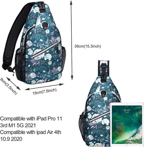 MOSISO Sling Backpack, Multipurpose Travel Hiking Daypack Rope Crossbody Shoulder Bag, Rosa Banksiae in Saudi Arabia