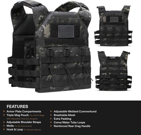 سترة المعركة Tacticon V2 | سترات رخوة للتدريب التكتيكي قابلة للتنفس وقابلة للتعديل | شركة مملوكة للمحاربين القدامى | in Kuwait