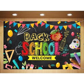 Back to School Banner Backdrop Banner Decorations Welcome Back to School Banner Background Decorations, Classroom Office School Photo Backdrop Decor