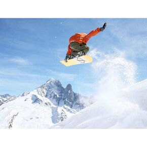 Wee Blue Coo Photograph Sport Motion Shot Snowboard Jump Air Unframed Wall Art Print Poster Home Decor Premium
