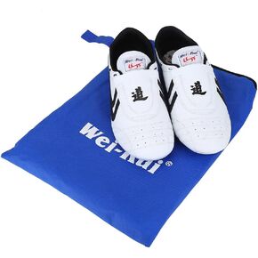 Unisex Taekwondo Shoes, Martial Arts Sports Shoes Sports Boxing Karate Martial Arts Taichi Shoes Lightweight Shoes for Kids Women Men Adult with a Storage Bag(8.5) White