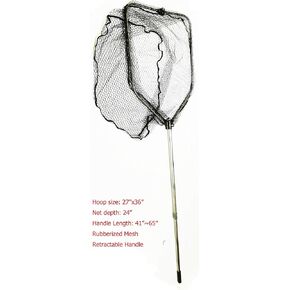 KUFA Sports Large Retractable Aluminum Landing net (Max Length: 8') FC7085
