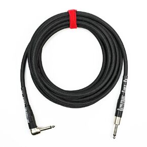 Rattlesnake Cable - 10 Foot Standard Black Guitar Instrument Cable Straight to Right Angle 1/4-Inch plugs