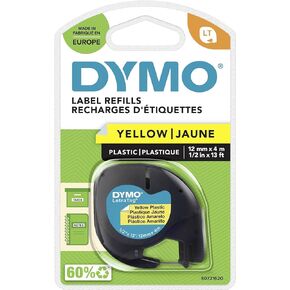 Dymo LetraTag Plastic Label Tape, 12 mm x 4 m Roll - Blue