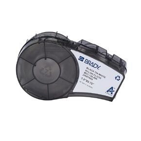 Brady Authentic (M21-136-499) Pre-Sized High-Adhesion Nylon Labels for Equipment, General ID, Lab, Wire/Cable, Black on White Material - Designed for M210, M210-LAB, and M211 Printers, 0.75"H x 1.5"W