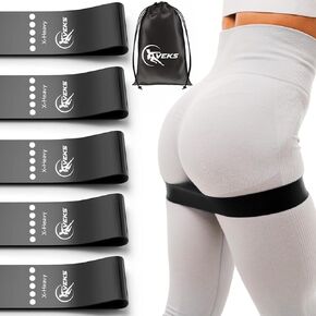 أربطة مقاومة، أربطة للتمرين للنساء والرجال، مجموعة من 5 أربطة مطاطية شديدة المقاومة للتمرين، شريط مطاطي للياقة البدنية الرائعة (أسود) in Kuwait