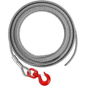 Winch Cable,Towing Cable Heavy Duty,with Swivel Hook 3/8 inch 7x19 Stranded Construction 13980 lbs Breaking Strength for Crane Tow Truck with 1 Swivel Hook 100FT in Saudi Arabia