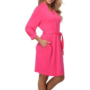 Ferrendo Women's Kimono Robes Short Knit Bathrobes Lightweight Soft Cotton Loungewear Ladies Sleepwear S-XXL