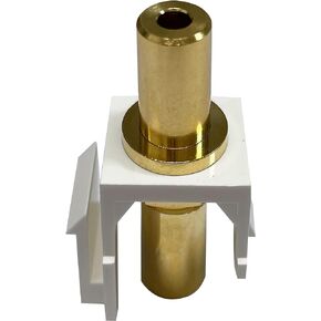 NTW 3.5mm Silver F/F feed-through Snap-in keystone Jack InsertWhite NKY-FF/3.5