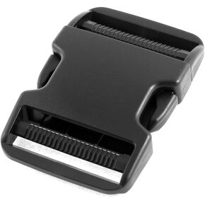 uxcell Plastic Clasp Side Release Buckle 2 Inches Webbing Strap Black